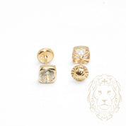Studs à visser - Or 10K jaune carré serti de cz coupe rond 5mm - BOG757