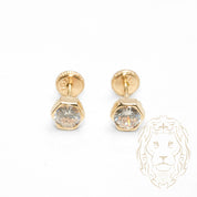 Studs à visser - Or 10K jaune hexagon serti de cz 5mm - BOG760