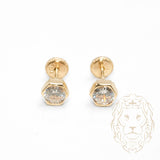 Studs à visser - Or 10K jaune hexagon serti de cz 5mm - BOG760