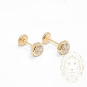 Studs à visser - Or 10K jaune hexagon serti de cz 5mm - BOG760