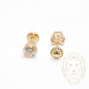 Studs à visser - Or 10K jaune hexagon serti de cz 5mm - BOG760