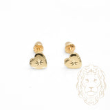 Studs à visser - Or 10K jaune coeur coupe diamant - BOG762