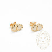 Studs - 10K Yellow Gold Mother of Pearl Hearts - BOG764