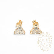 Studs - 10K Gold Yellow Stone Cz Triangle Cut - BOG765