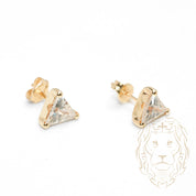 Studs - 10K Gold Yellow Stone Cz Triangle Cut - BOG765