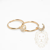 Hoops - Or 10K jaune lune pavé de cz 14mm - BOG766
