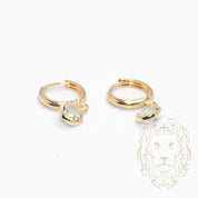 Huggies - Or 10K jaune coupe diamant & pierre cz coupe rond - BOG768