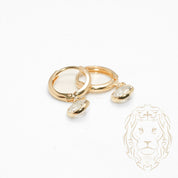 Huggies - Or 10K jaune coupe diamant & pierre cz coupe rond - BOG768