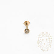 Nose Piercing - 10K Gold Round Cut Stone Cz Closed Set 3mm - BCG009