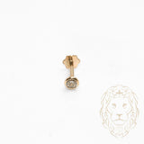 Piercing de nez - Or 10K jaune pierre cz coupe rond serti clos 3mm - BCG009
