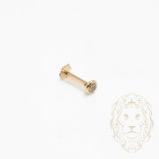 Nose Piercing - 10K Gold Round Cut Stone Cz Closed Set 3mm - BCG009