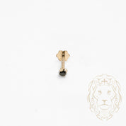 Nose Piercing - 10K Gold black stone cz 2.5mm - BCG010