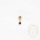 Piercing de nez - Or 10K jaune pierre noire cz 2.5mm - BCG010
