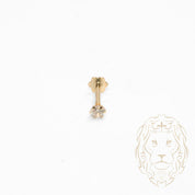 Nose Piercing - 10K Gold round cut cz stone 3mm - BCG011