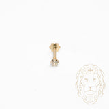 Piercing de nez - Or 10K jaune pierre cz coupe rond 3mm - BCG011
