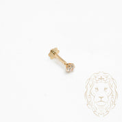 Nose Piercing - 10K Gold round cut cz stone 3mm - BCG011