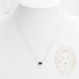 Collier - Or 14K blanc pendentif halo 0.75CT saphir & pavé de diamants lab 0.10CT - CHGL014