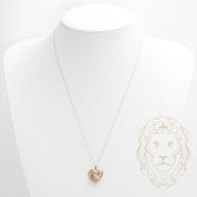 Necklace - 10K two-tone yellow & white gold heart pendant paved with natural diamonds 0.05CT - CHGD012