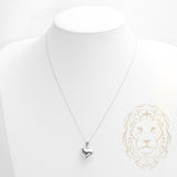 Collier - Or 14K blanc pendentif coeur gonflé - CHG625