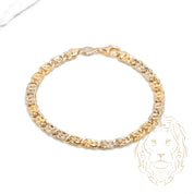 Bracelet - Or 18K deux tons jaune & blanc marin modern 6mm - BRG541