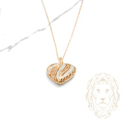 Necklace - 10K two-tone yellow & white gold heart pendant paved with natural diamonds 0.05CT - CHGD012