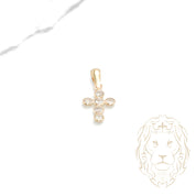 Pendant - 10K Yellow Gold Cross in Cz Stone - PEG614