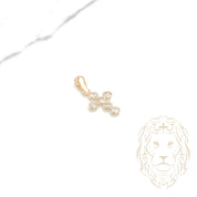 Pendant - 10K Yellow Gold Cross in Cz Stone - PEG614