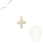 Pendant - 10K Yellow Gold Cross in Cz Stone - PEG615