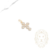 Pendant - 10K Yellow Gold Cross in Cz Stone - PEG615