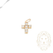 Pendant - 10K Yellow Gold Cross in Cz Stone - PEG616