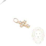 Pendant - 10K Yellow Gold Cross in Cz Stone - PEG616