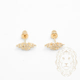 Studs à visser - Or 10K jaune marquise pavé de cz - BOG772