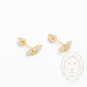 Studs to screw - 10K gold marquise cz pave - BOG772