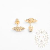 Studs to screw - 10K gold marquise cz pave - BOG772