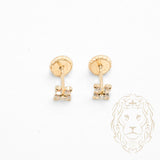 Studs à visser - Or 10K jaune fleur en pierres cz - BOG776