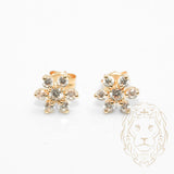 Studs - Or 10K jaune fleur en pierres cz - BOG780