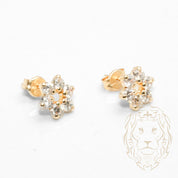 Studs - Or 10K jaune fleur en pierres cz - BOG781