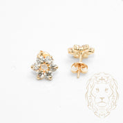 Studs - Or 10K jaune fleur en pierres cz - BOG781