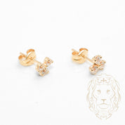 Studs - 10K Gold Yellow Clover Cz Stones - BOG782