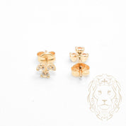 Studs - 10K Gold Yellow Clover Cz Stones - BOG782