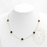 Collier - Or 10K jaune trèfles noirs 9.5mm - CHG633