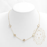 Collier - Or 10K jaune trèfles blancs 9.5mm - CHG636