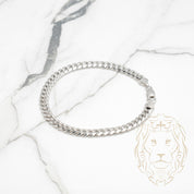 Bracelet - Gold 10K white cuban link 6mm - BRG542