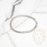 Bracelet - Or 10K blanc cuban link 6mm - BRG542