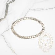 Bracelet - Or 10K blanc cuban link 6.7mm - BRG738