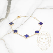 Bracelet - 10K Yellow Gold Blue Clovers 9.5mm - BRG560