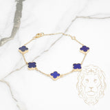 Bracelet - 10K Yellow Gold Blue Clovers 9.5mm - BRG560