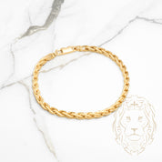 Bracelet - Or 18K jaune blé texturé 4mm - BRG567