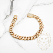 Bracelet - 10K Gold cuban link solid paved with natural diamonds 4.00CT 10mm - BRGD011