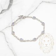 Bracelet - 10K gold white halo amethyst oval cut 1.60CT & natural diamond pavé 0.30CT - BRGD013